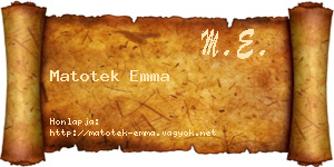 Matotek Emma névjegykártya